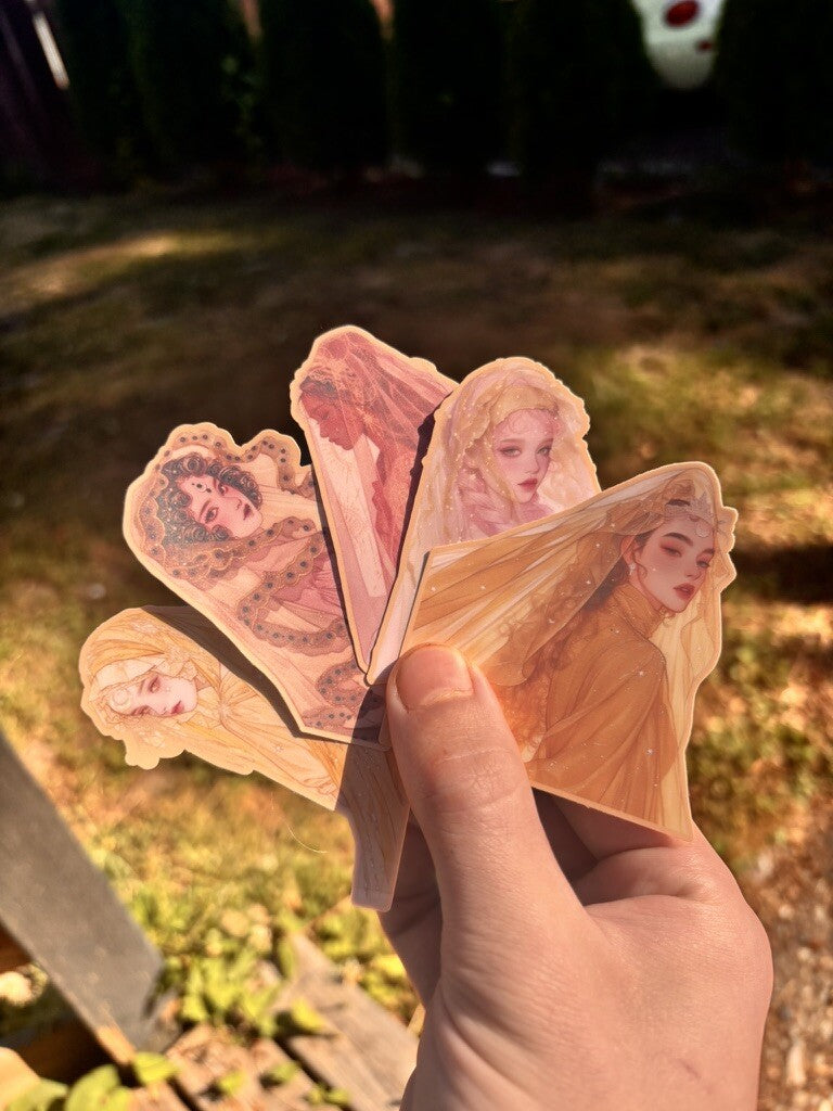 Veiled Woman Sticker Set of 9