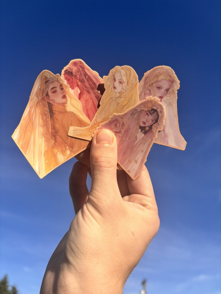 Veiled Woman Sticker Set of 9