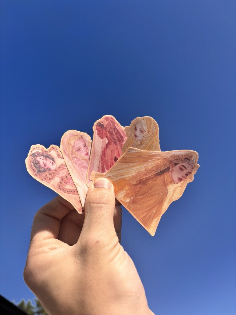 Veiled Woman Sticker Set of 9